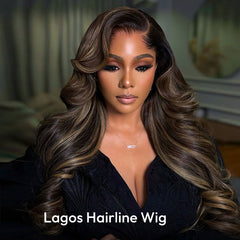 VIPbeauty P4/27 Lagos Hairline Body Wave Lace Front Wigs 13x6 Highlight Human Hair Wig