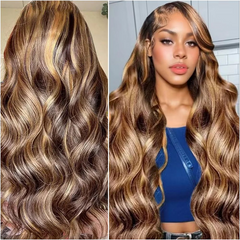 VIPbeauty P4/27 Highlight Body Wave 13x6 Lace Front Glueless Wig With Invisi Drawstring
