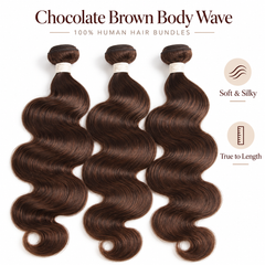 VIPbeauty Body Wave Chocolate Brown Bundles Human Hair
