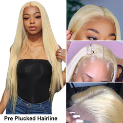 VIPbeauty 613 Blonde 13x4 Lace Front Wig Straight Hair Transparent Human Hair Wigs