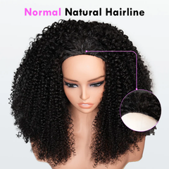 VIPbeauty Kinky Curly Half Wig Flip Over Quick Weave Glueless Install 100% Natural Hairline
