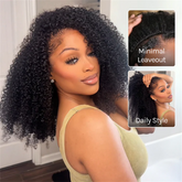 VIPbeauty Kinky Curly Half Wig Flip Over Quick Weave Glueless Install 100% Natural Hairline