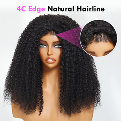 VIPbeauty Kinky Curly Half Wig Flip Over Quick Weave Glueless Install 100% Natural Hairline
