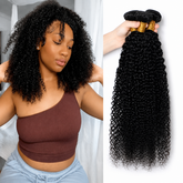 VipBeauty 12A Kinky Curly Human Hair 3 Bundles Extension