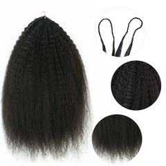 VIPbeauty Kinky Straight Feather Crochet Braid Natural Black Human Hair Extensions