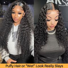 VIPbeauty 13x6 Skin Like HD Lace Front Wigs Water Wave Human Hair Wigs Pre Plucked