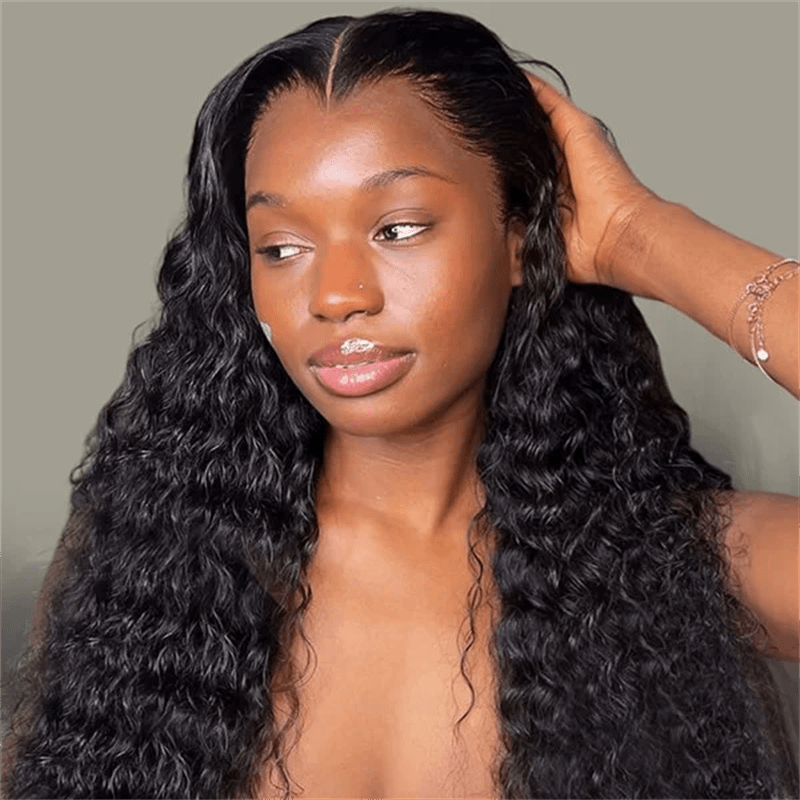 VIPbeauty Lagos Hairline Water Wave HD Transparent Lace Frontal Wigs Human Hair