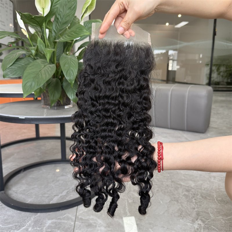 VIPbeauty 4x4 HD Lace Closure Virgin Hair Burmese Curly Human Hair 1 PC