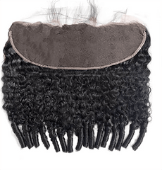 VIPbeauty Burmese Curly 3 Bundles With 13*4 Lace Frontal Closure Brazilian Human Hair