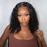 VIPbeauty Short Bob Burmese Curly 13x4 Invisiable Lace Human Hair Wigs