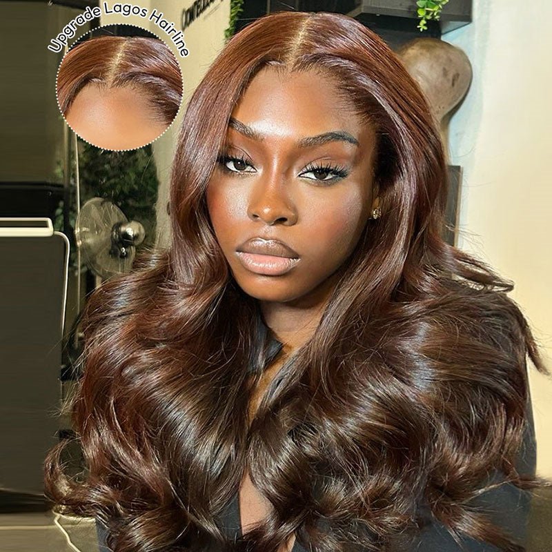 VIPbeauty Lagos M-Hairline #4 Dark Brown Body Wave 13x6 13x4 Lace Front Wigs Human Hair