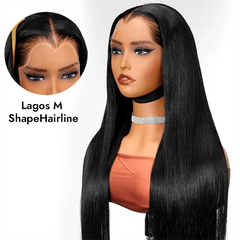 VIPbeauty Lagos M-Shaped Hairline Straight Hair Lace Frontal Wigs Human Hair