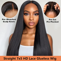 VIPbeauty 7x5 Wear Go Glueless Wig Water Wave Body Wave Lace Closure Wigs Pre Cut