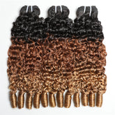 VIPbeauty Ombre Bundles Burmese Curly T1B/30/27 Brazilian Human Hair Extension