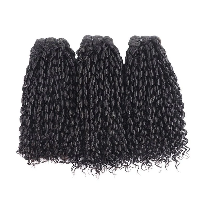VIPbeauty Pixie Curly Human Hair Bundles Brazilian Virgin Hair Extensation