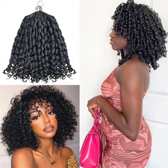 VIPbeauty Pixie Curly Crochet Braids Human Hair Extensions Protective Style
