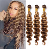 VipBeauty P4/27 Highlight Human Hair Bundles 100% Human Hair 10-32inches For Sew In Quick Weave