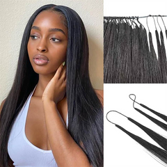 VIPbeauty Feather Crochet Braids Soft Straight Human Hair Extension For Women