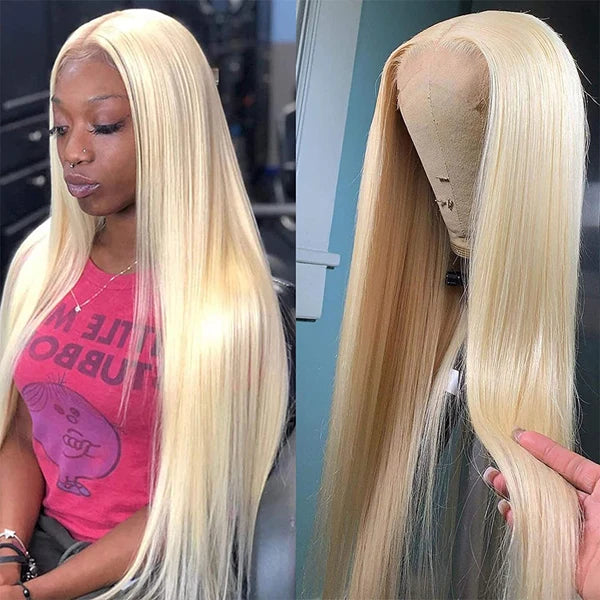 613 Blonde Hair Transparent Lace Front Wig Straight Hair Real Human Hair