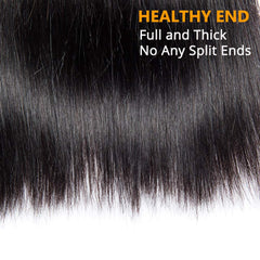 Brazilian Bone Straight Human Hair 3 Bundles With Lace Closure