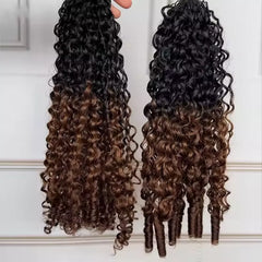 VIPbeauty T1b/30 Burmese Curly Lightweight Crochet Braids Human Hair Extensions