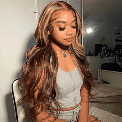 VIPbeauty P4/27 Highlight Body Wave 13x6 Lace Front Glueless Wig With Invisi Drawstring