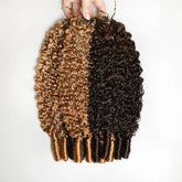 VIPbeauty P4/27 Highlight Feather Crochet Human Hair Burmese Curly With Twist Ends