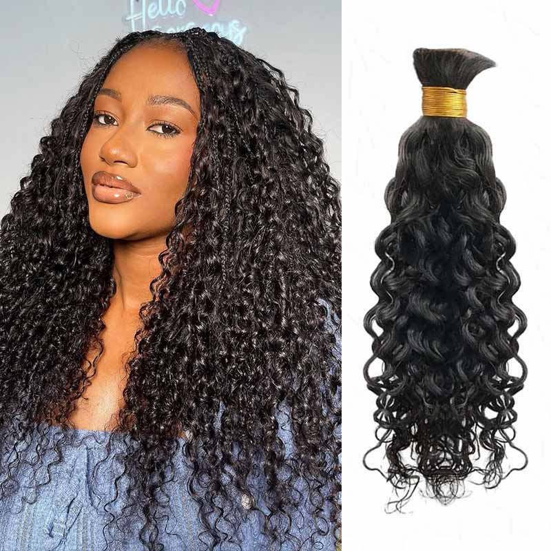 VIPbeauty Water Wave Bulk Human Hair Extensions for Boho Knotless Braiding