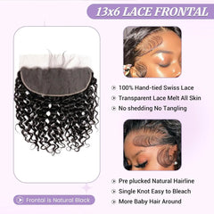 Water Wave 13x6 HD Lace Frontal Virgin Human Hair 150% Density