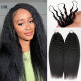 VIPbeauty Kinky Straight Feather Crochet Braid Natural Black Human Hair Extensions