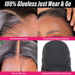 VIPbeauty 5x5 Lace Closure Glueless Wigs Loose Deep Wave Pre-Cut Ready To Go Human Hair Wig