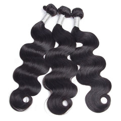 Hair 100% Raw Indian Virgin Human Hair Body Wave 3 Bundles Natural Wavy Human Hair Extensions-flat show