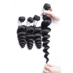 Peruvian Loose Wave 3 Bundles Unprocessed Virgin Human Hair Extensions- 4 bundles loose wave hair