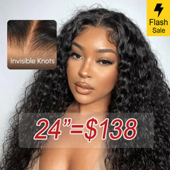 13x6 Skin Like HD Lace Front Wigs Water Wave Glueless Wigs Human Hair Pre Bleached Knots Pre Plucked Wigs VIPbeauty Hair