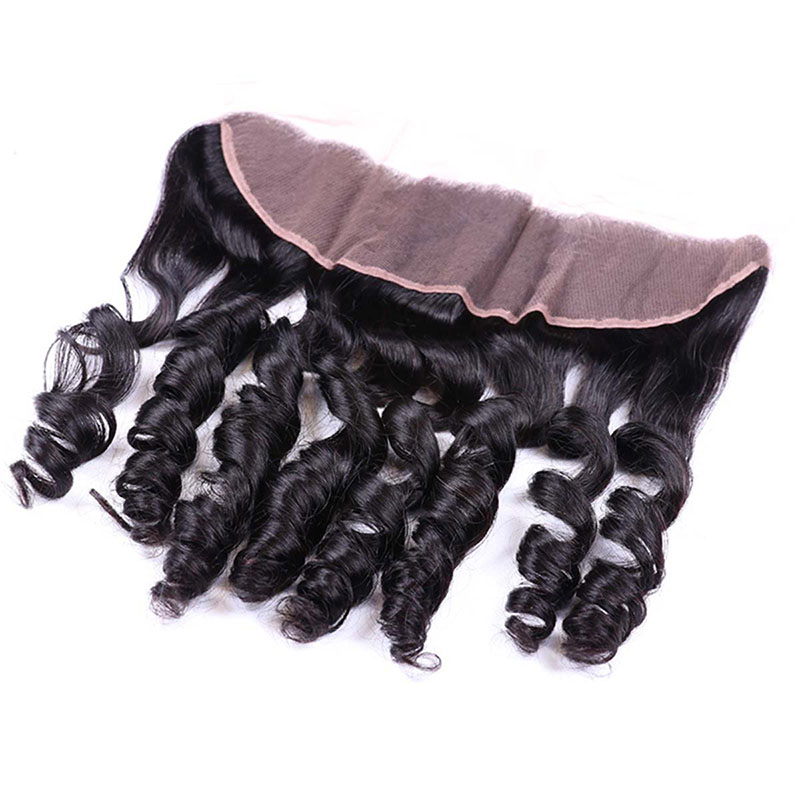 VIPbeauty Loose Wave Bundles With 13x4 Lace Frontal Unprocessed Human Hair Extensions