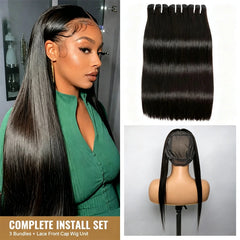 VIPbeauty Straight 13x4 Lace Frontal Cap Unit With Hair Bundles For Full Sew In