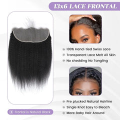 Yaki Straight 13x6 HD Lace Frontal Virgin Human Hair 150% Density