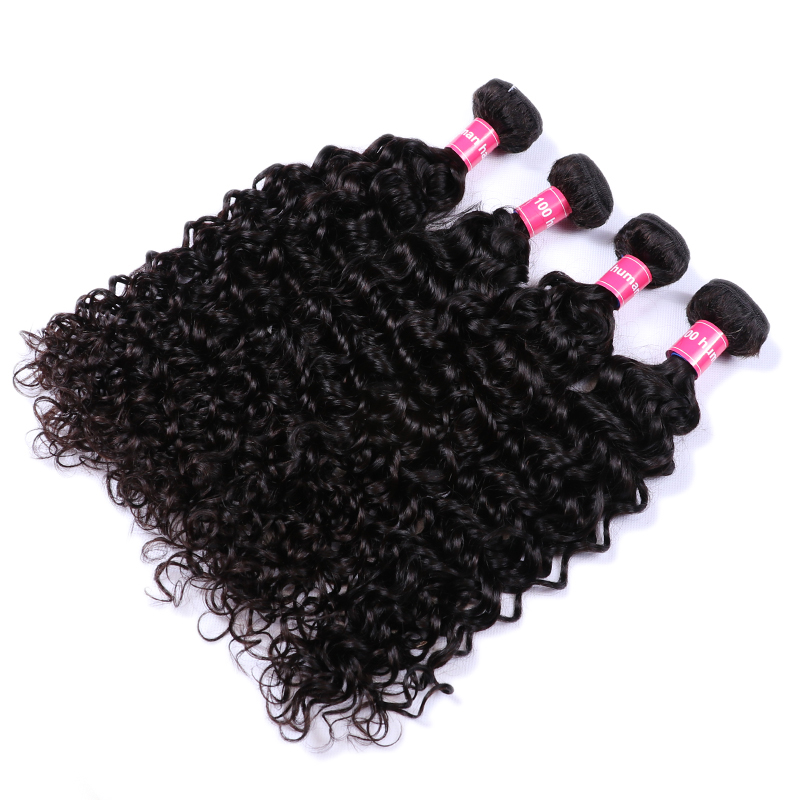 VIPbeauty Water Wave Bundles With 13x4 Lace Frontal Unprocessed Human Hair Extensions