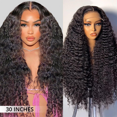 VIPbeauty Super Bouncy Deep Wave Wig 13x6 Full Lace Frontal Wigs HD Transparent Human Hair Wig Pre-Bleached