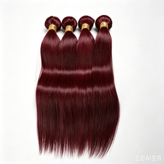 VipBeauty 12A Dark Burgundy Color Human Hair 3 Straight Hair Bundles