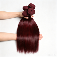 VipBeauty 12A Dark Burgundy Color Human Hair 3 Straight Hair Bundles