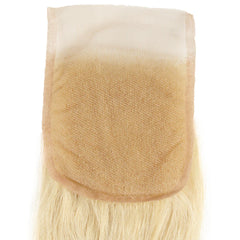 VIPbeauty Blonde 4x4 Lace Closure Virgin Hair Straight Human Hair 1 PC