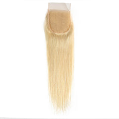 VIPbeauty Blonde 4x4 Lace Closure Virgin Hair Straight Human Hair 1 PC
