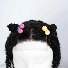 VIPbeauty 10inch 4x4 Lace Closure Kinky Curly 180% Density Hair Wig With Pre plucked Hairline For Children