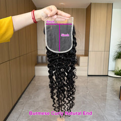 VIPbeauty Burmese Curly 5x5 Transparent HD Lace Closure Virgin Human Hair