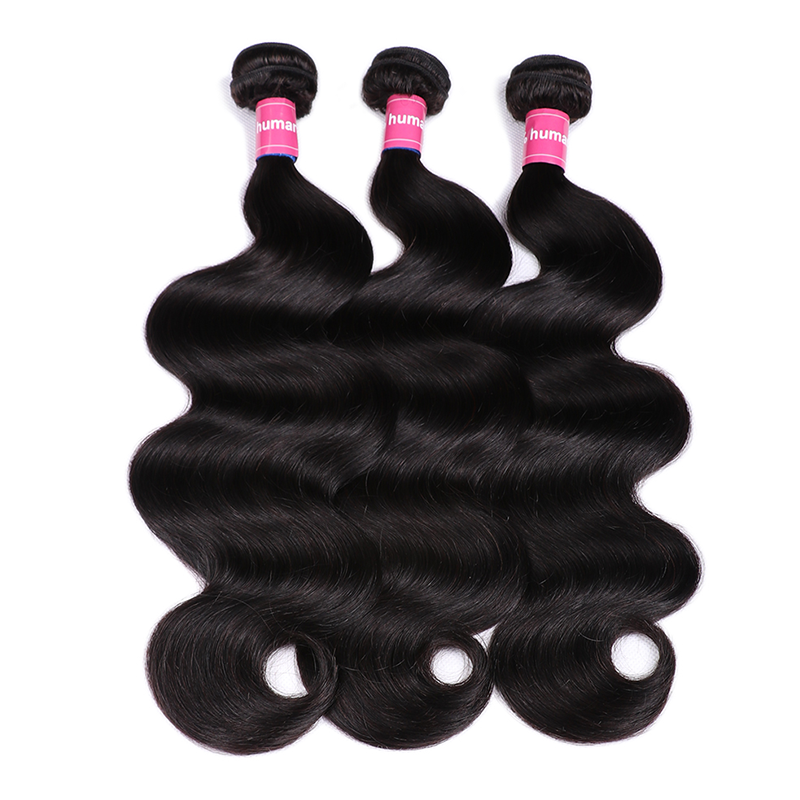 VIPbeauty Body Wave Bundles With 13x4 Lace Frontal Unprocessed Human Hair Extensions