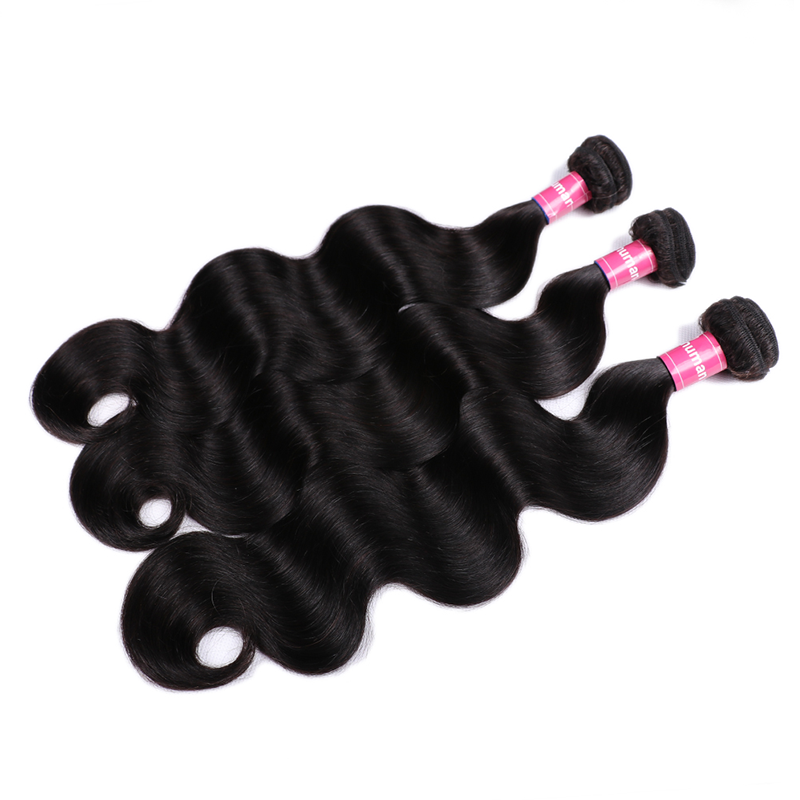 VIPbeauty Body Wave Bundles With 13x4 Lace Frontal Unprocessed Human Hair Extensions