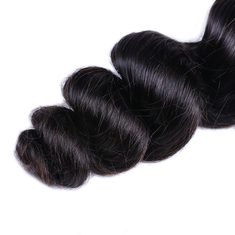 VIPbeauty Loose Wave Bundles With 13x4 Lace Frontal Unprocessed Human Hair Extensions