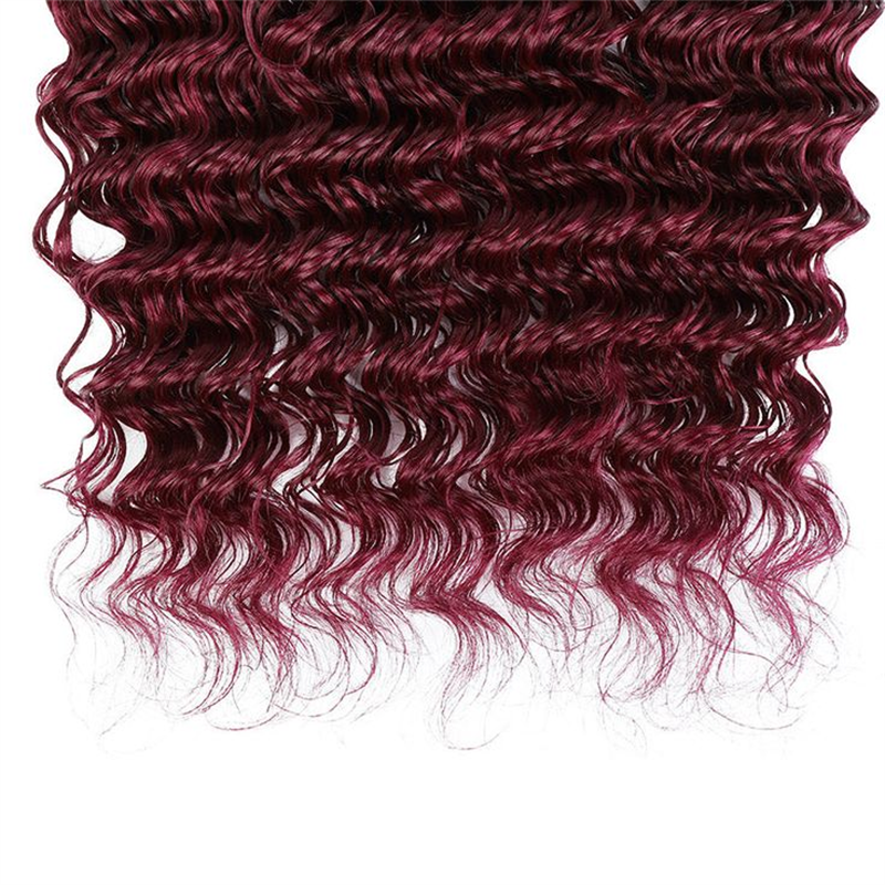 VIPbeauty Burgundy 99J Deep Wave Bulk Human Hair No Weft Boho Hair For Braiding
