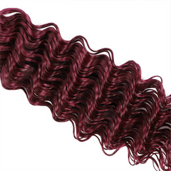 VIPbeauty Burgundy 99J Deep Wave Bulk Human Hair No Weft Boho Hair For Braiding